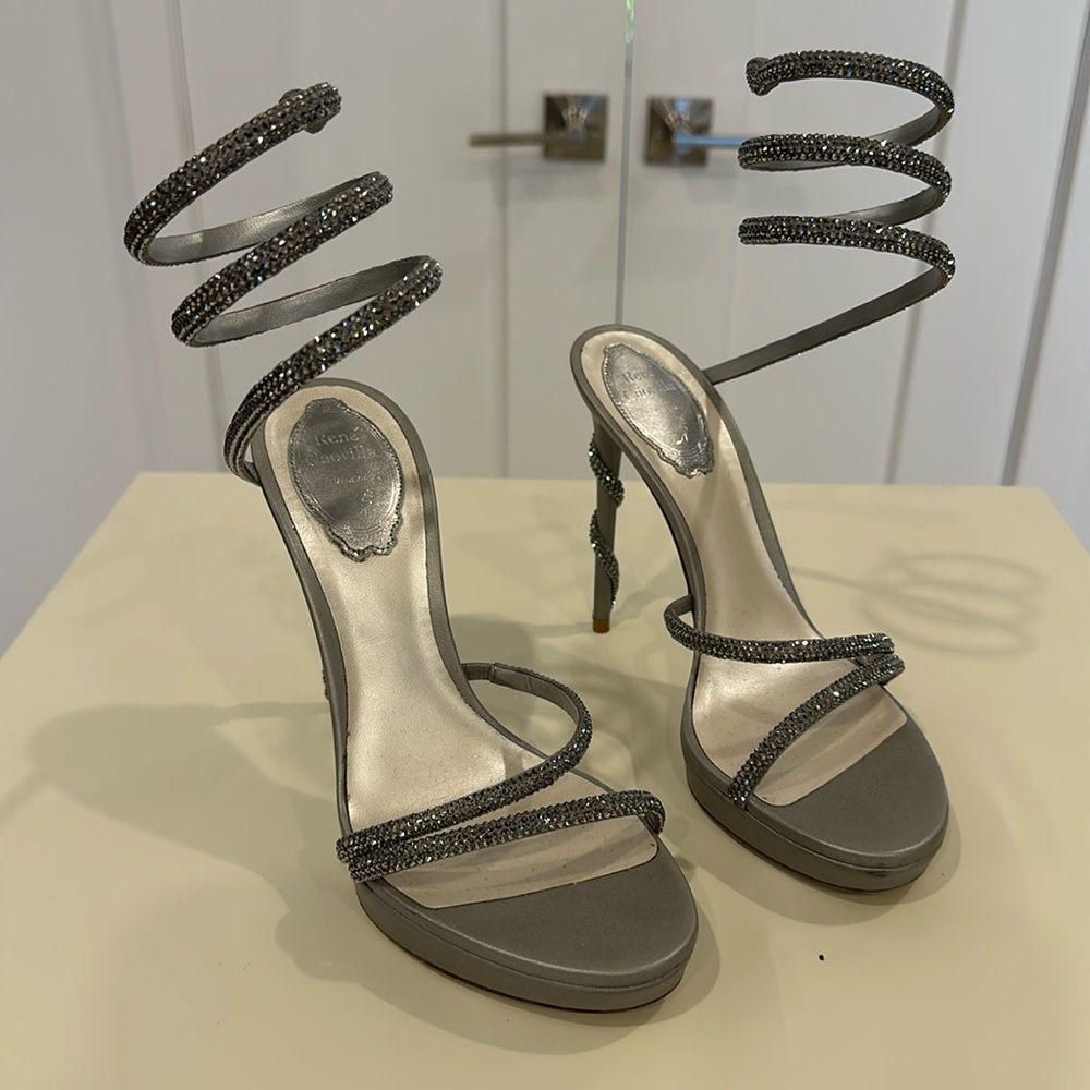 Rene Caovilla Margot platform 120 in grey/silver